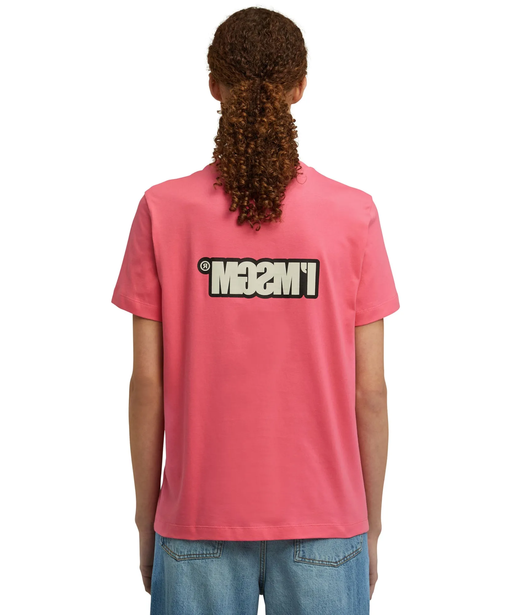 T-Shirt Girocollo In Cotone Con Logo "I'"^MSGM Online