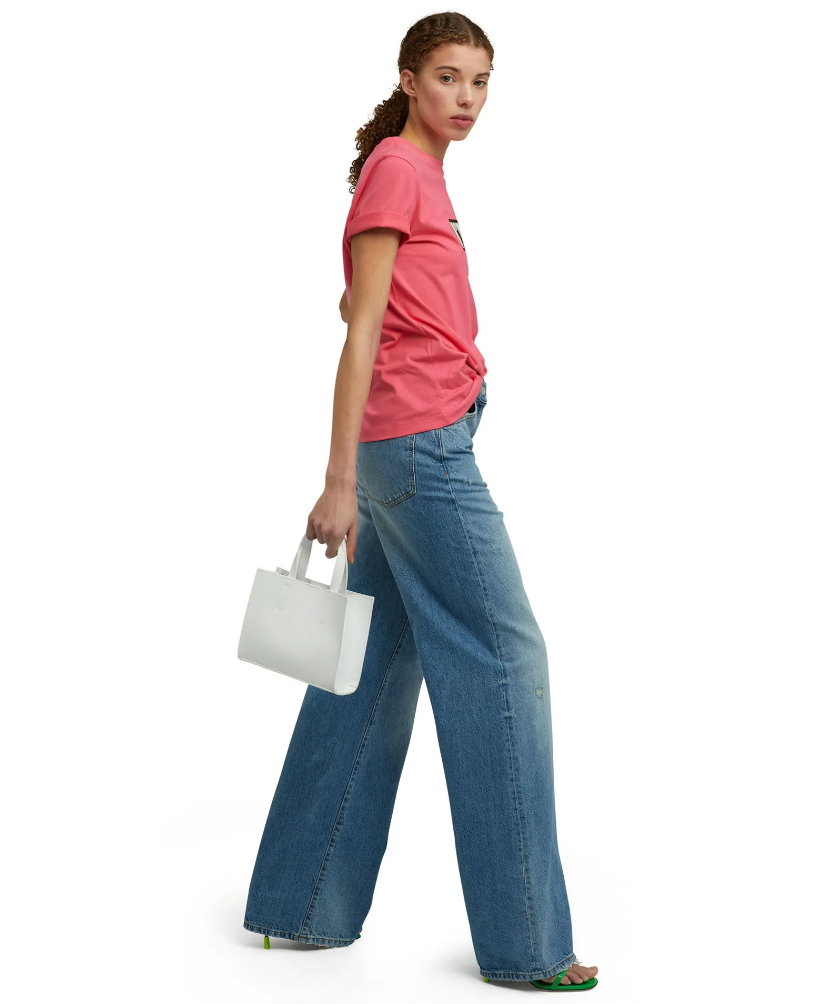 T-Shirt Girocollo In Cotone Con Logo "I'"^MSGM Online