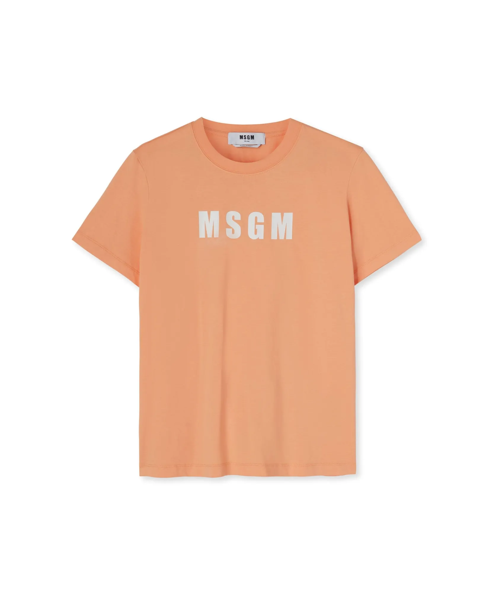 T-Shirt Girocollo In Cotone Con Logo ^MSGM Clearance