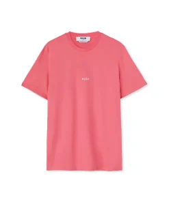 T-Shirt Girocollo In Cotone Con Micro Logo ^MSGM Best Sale