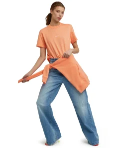 T-Shirt Girocollo In Cotone Con Micro Logo ^MSGM Online