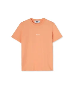 T-Shirt Girocollo In Cotone Con Micro Logo ^MSGM Online