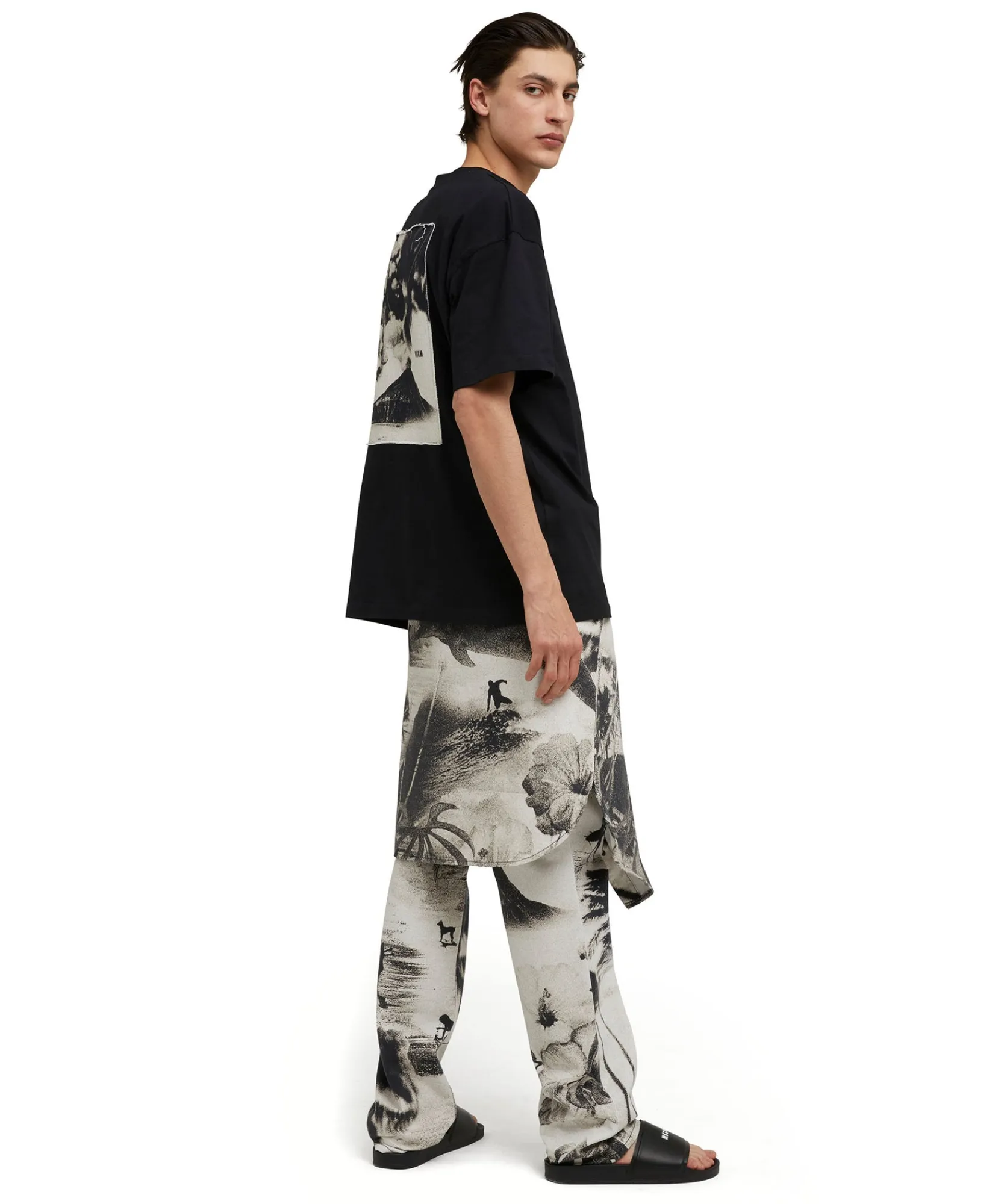 T-Shirt Girocollo In Cotone Con Stampa "Volcano"^MSGM Sale