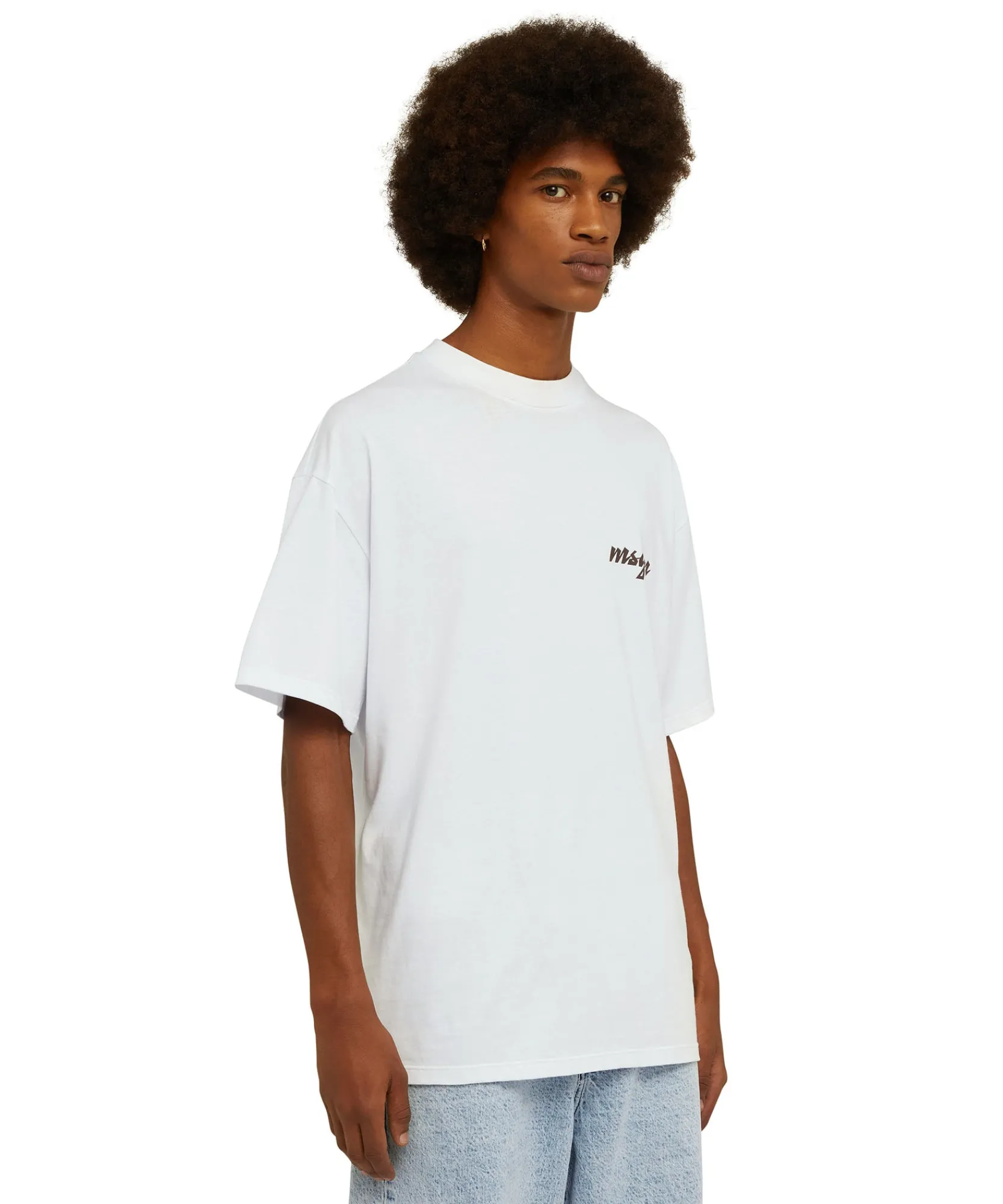 T-Shirt Girocollo In Cotone Con Logo Multicolor Corsivo Ricamato^MSGM Cheap