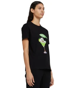 T-Shirt Girocollo In Cotone Con Grafica 
