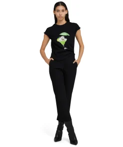 T-Shirt Girocollo In Cotone Con Grafica 