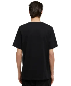T-Shirt Girocollo In Cotone Con Logo Pennellato Posizionato Sul Collo^MSGM Hot