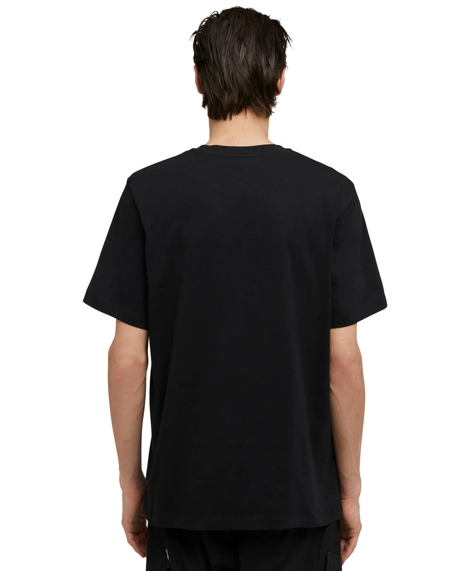 T-Shirt Girocollo In Cotone Con Logo Pennellato Posizionato Sul Collo^MSGM Hot
