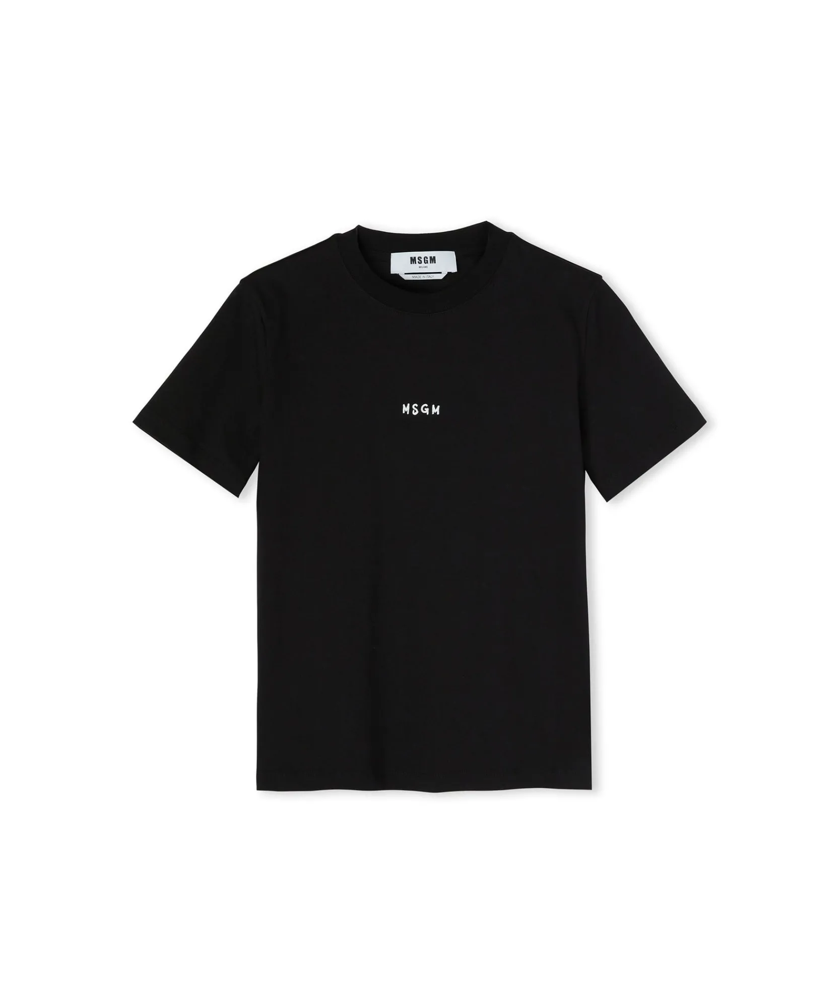 T-Shirt Girocollo In Cotone Con Micro Logo ^MSGM New