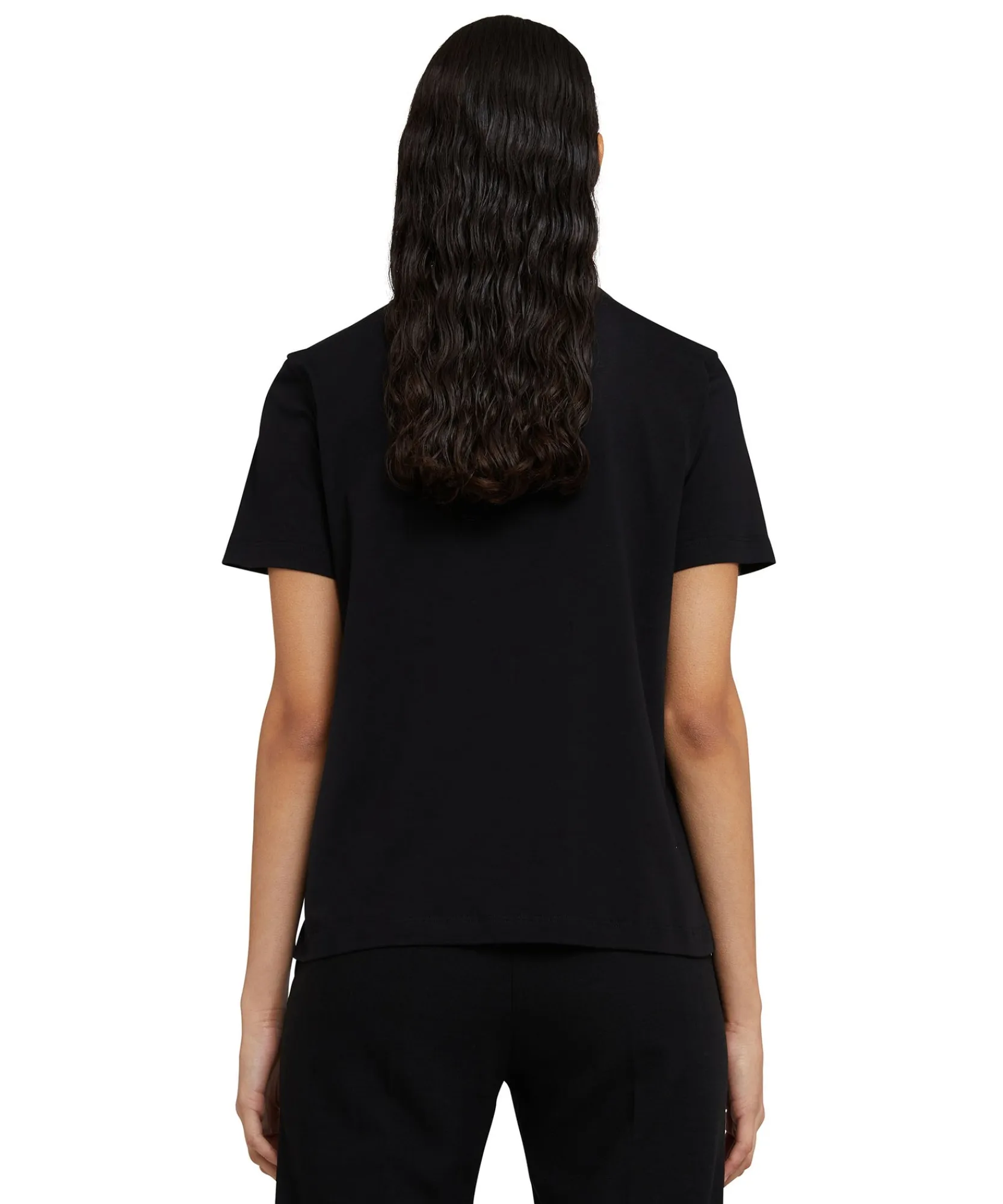 T-Shirt Girocollo In Cotone Con Micro Logo ^MSGM New