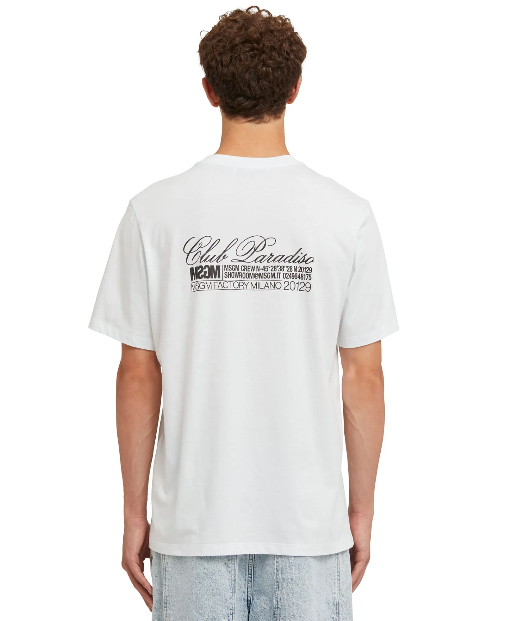T-Shirt Girocollo In Cotone Con Grafica " Margarita" E "Club Paradiso"^MSGM Sale