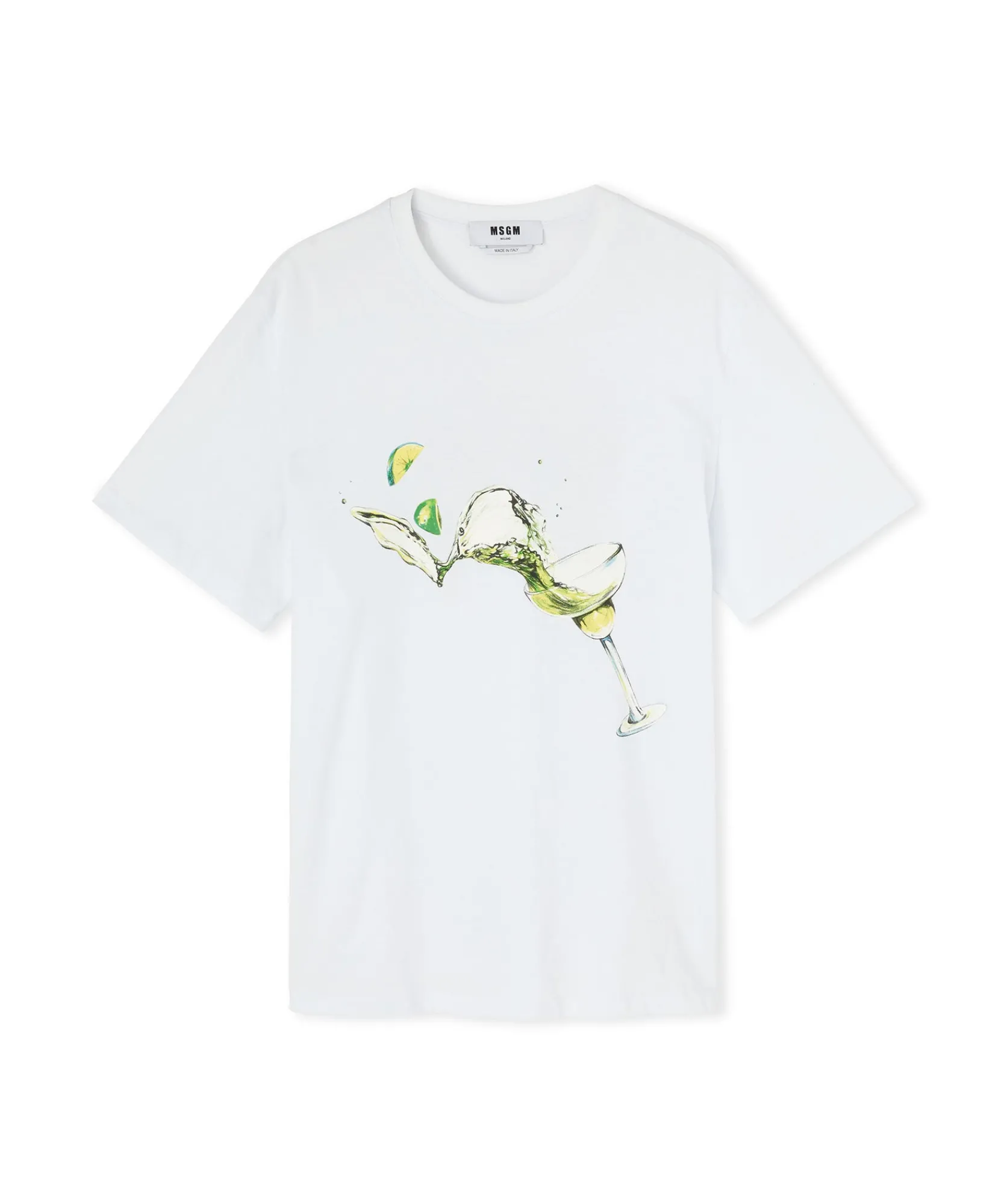 T-Shirt Girocollo In Cotone Con Grafica " Margarita" E "Club Paradiso"^MSGM Sale