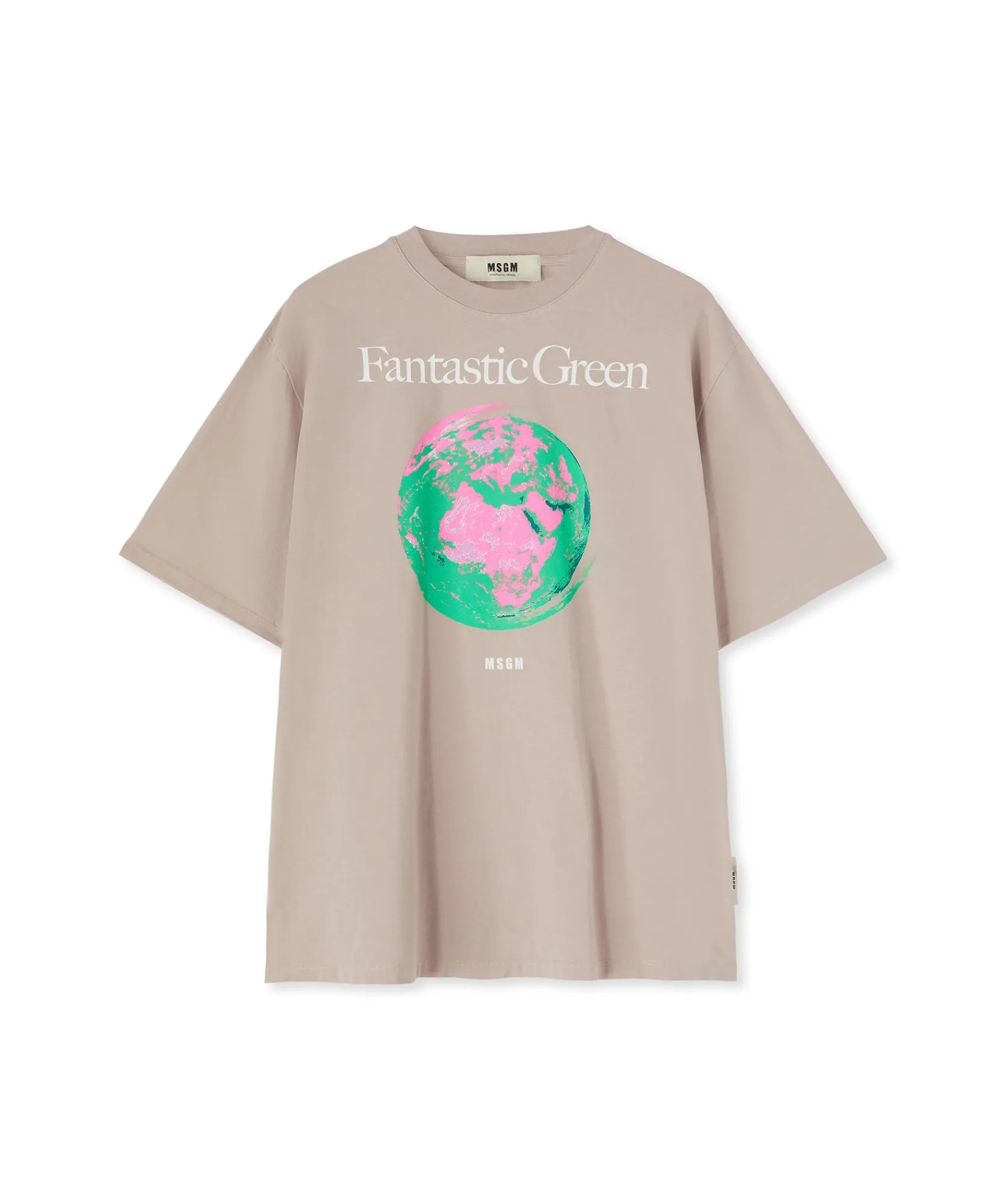 T-Shirt Girocollo In Cotone Organico Della Capsule Fantastic Green^MSGM Hot