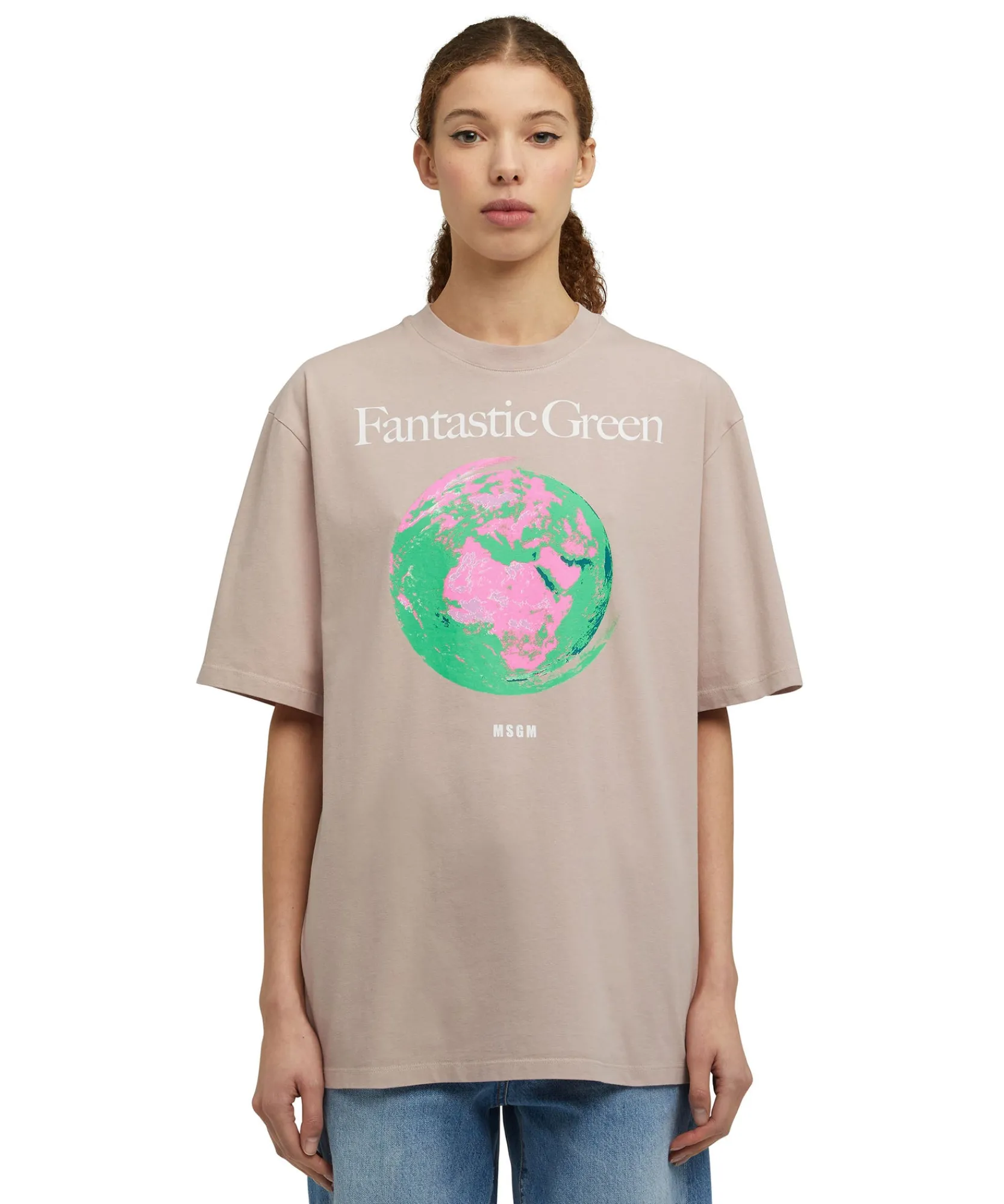 T-Shirt Girocollo In Cotone Organico Della Capsule Fantastic Green^MSGM Store