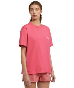 T-Shirt Girocollo In Cotone Con Logo Multicolor Corsivo Ricamato^MSGM Best