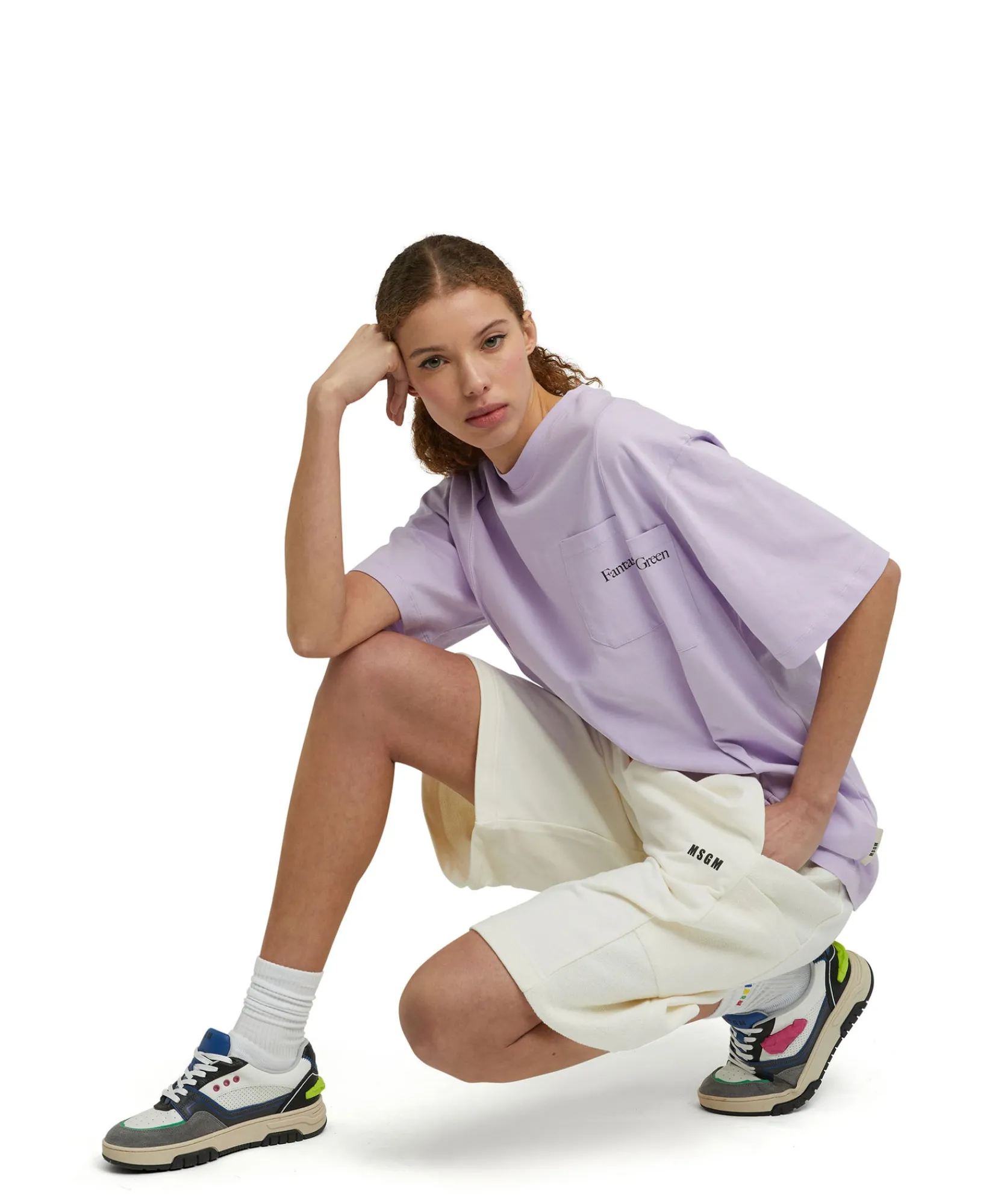 T-Shirt Girocollo In Cotone Organico Della Capsule Fantastic Green^MSGM Cheap