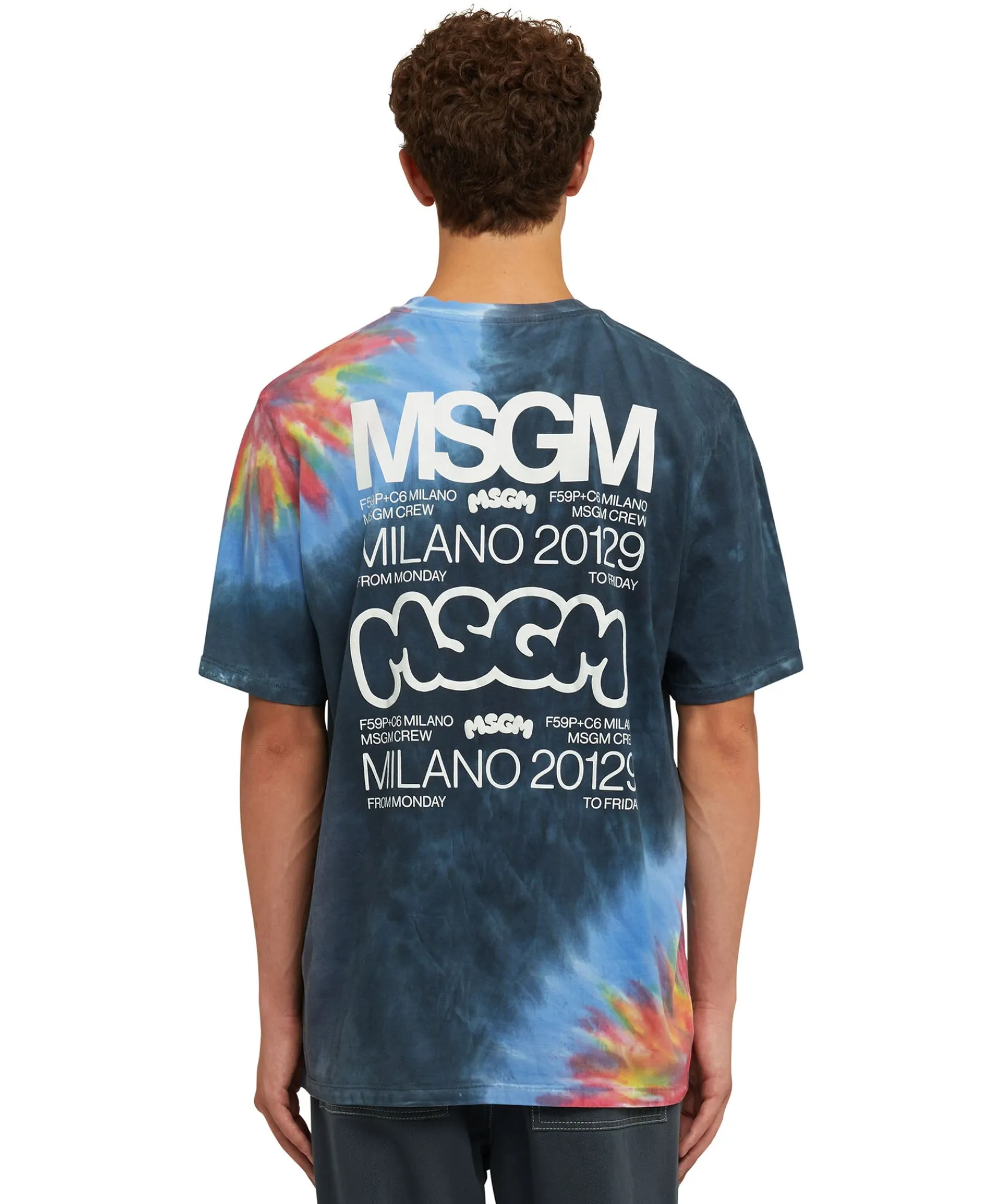 T-Shirt Girocollo In Cotone Tie Dye Con Logo E Grafica Burro Studio X ^MSGM Discount