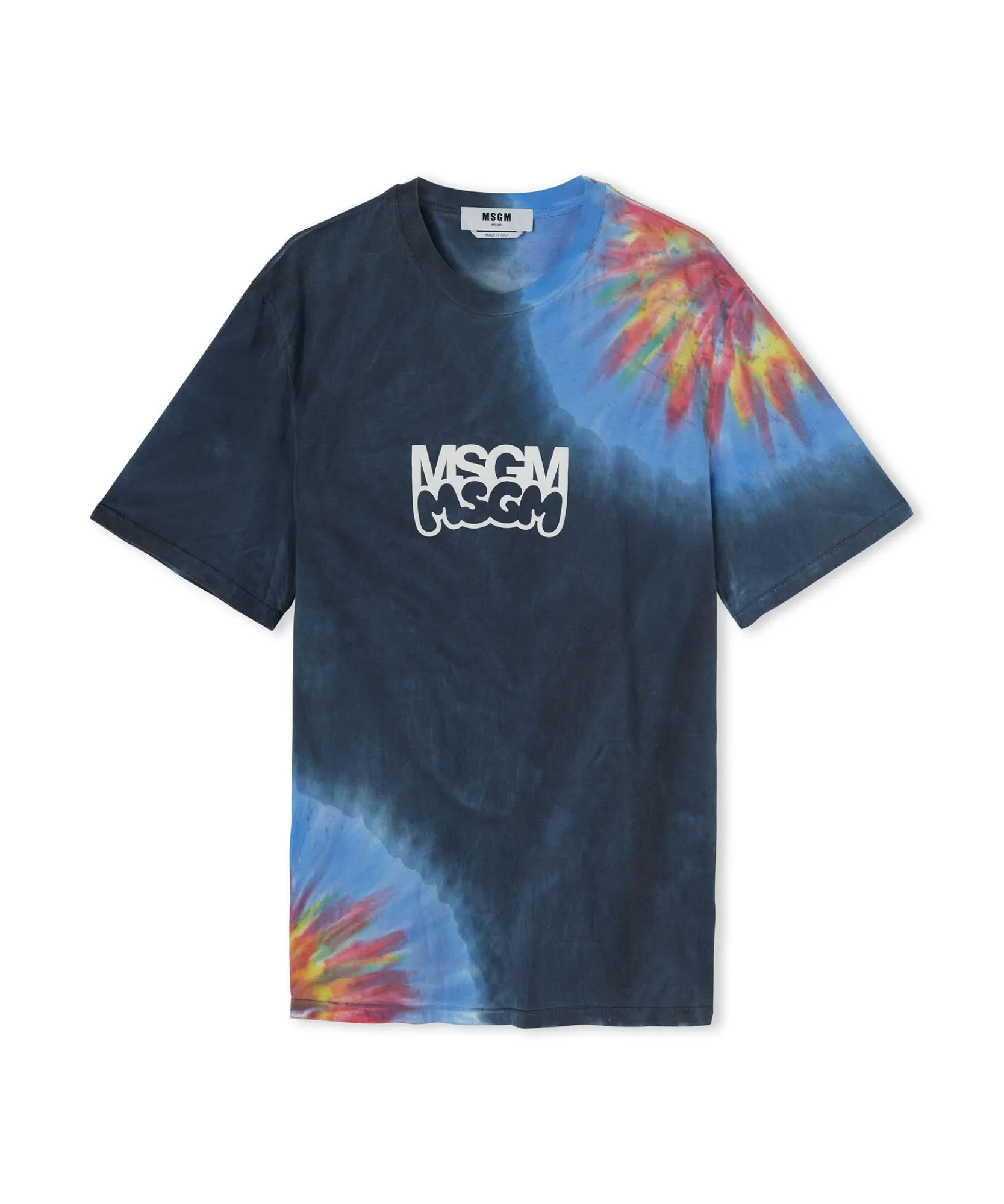 T-Shirt Girocollo In Cotone Tie Dye Con Logo E Grafica Burro Studio X ^MSGM Discount