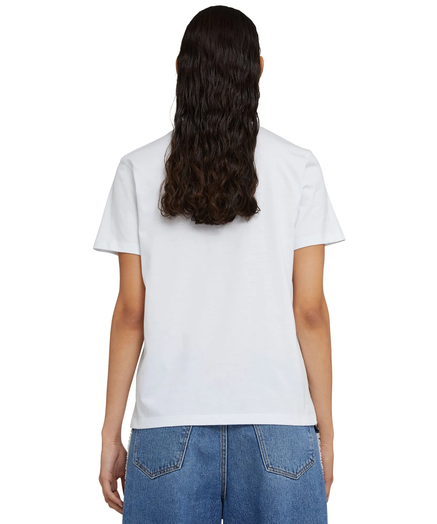 T-Shirt Girocollo In Cotone Tinta Unita Con Grafica "Club Paradiso"^MSGM Best Sale