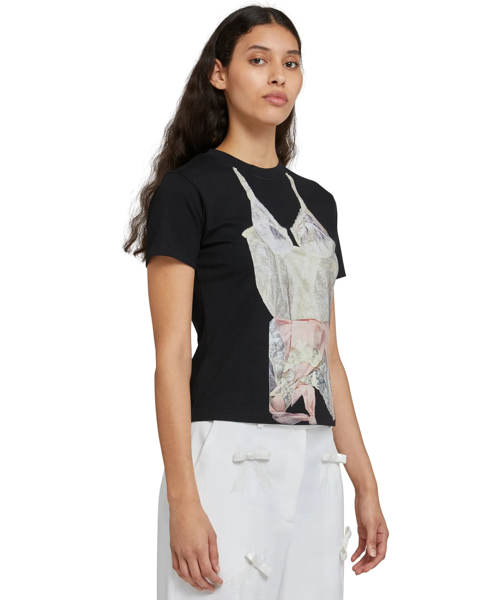 T-Shirt Girocollo In Cotone Con Stampa^MSGM Shop
