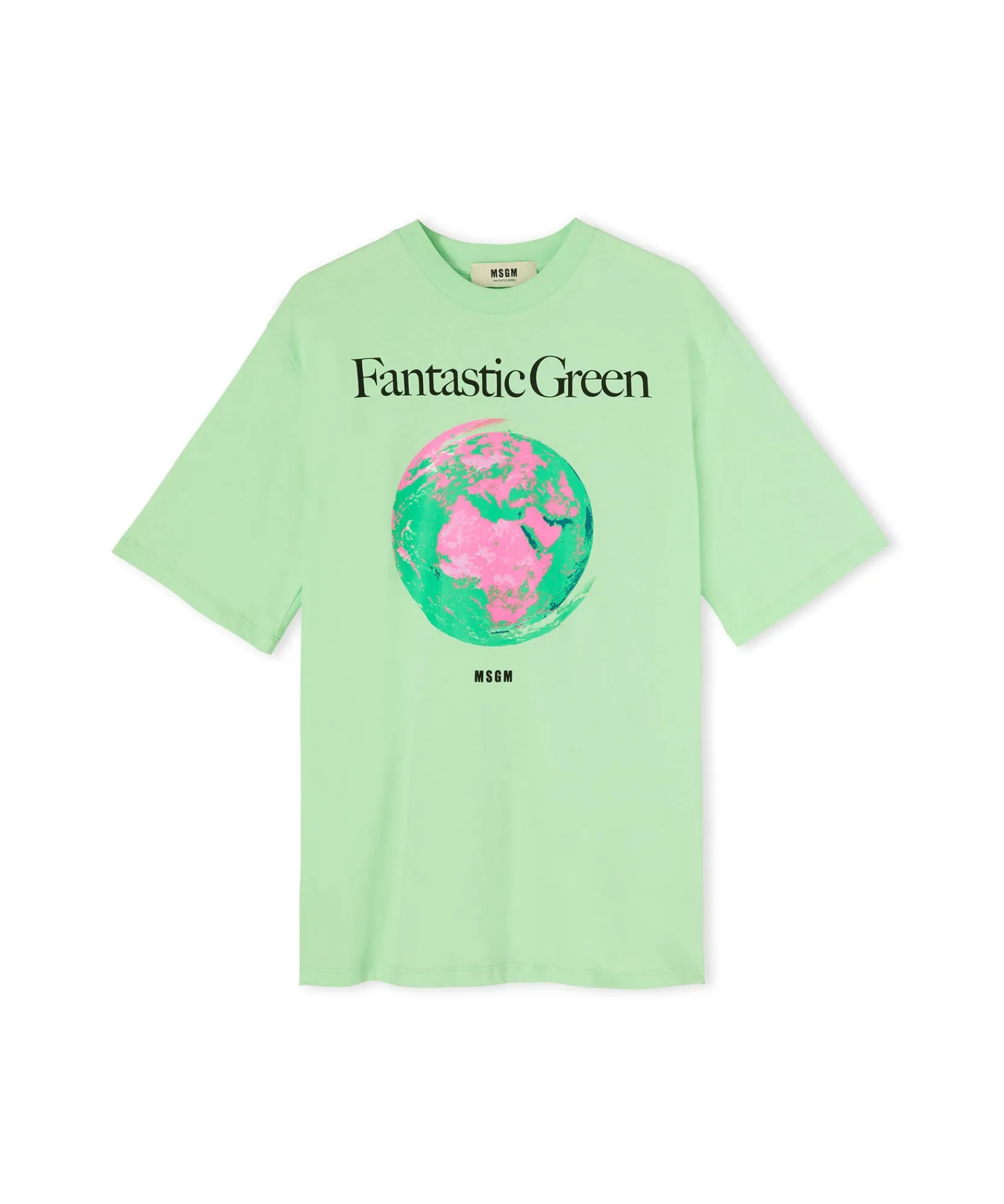 T-Shirt Girocollo In Cotone Organico Della Capsule Fantastic Green^MSGM Cheap