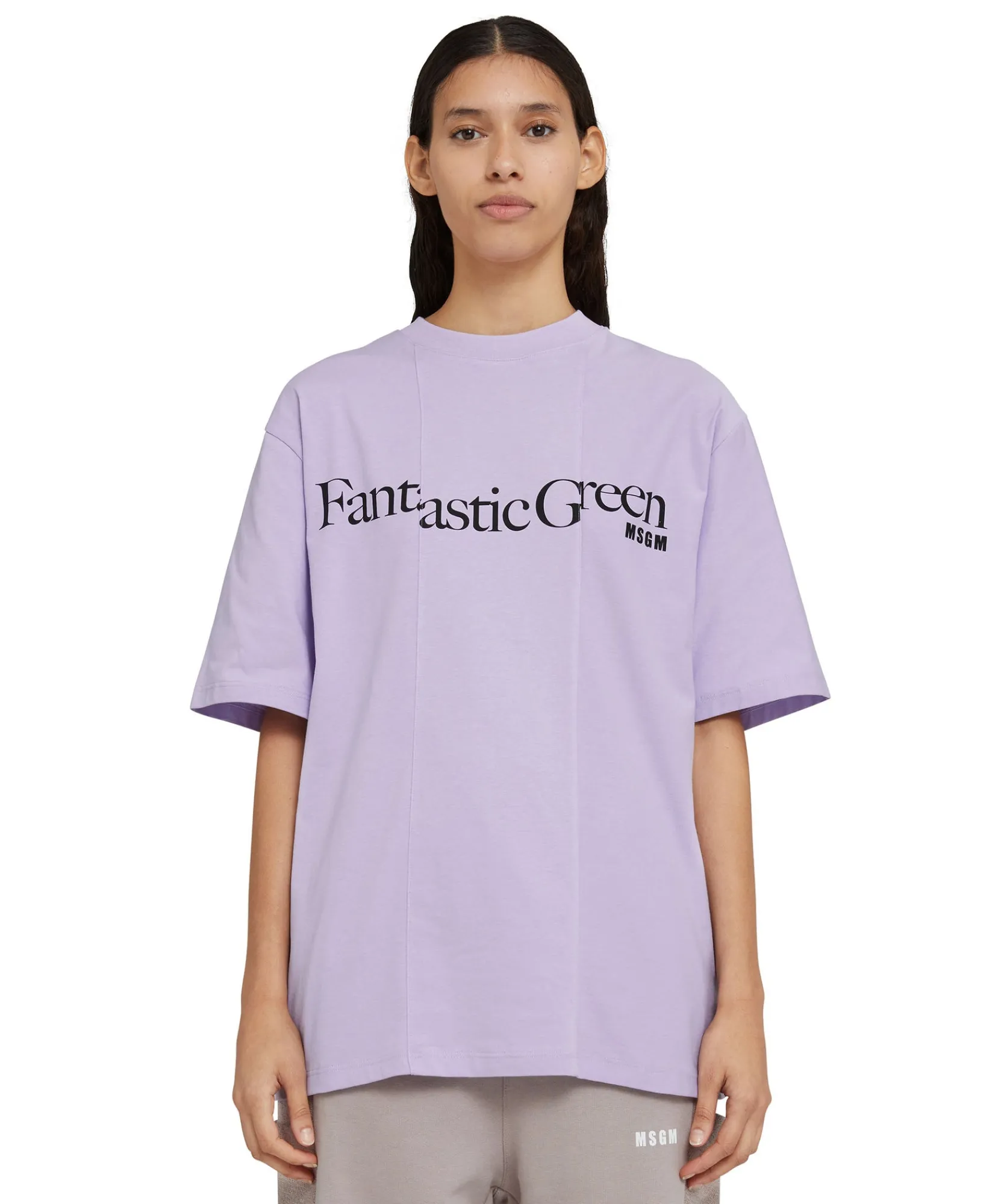 T-Shirt Girocollo In Cotone Organico Della Capsule Fantastic Green^MSGM Sale