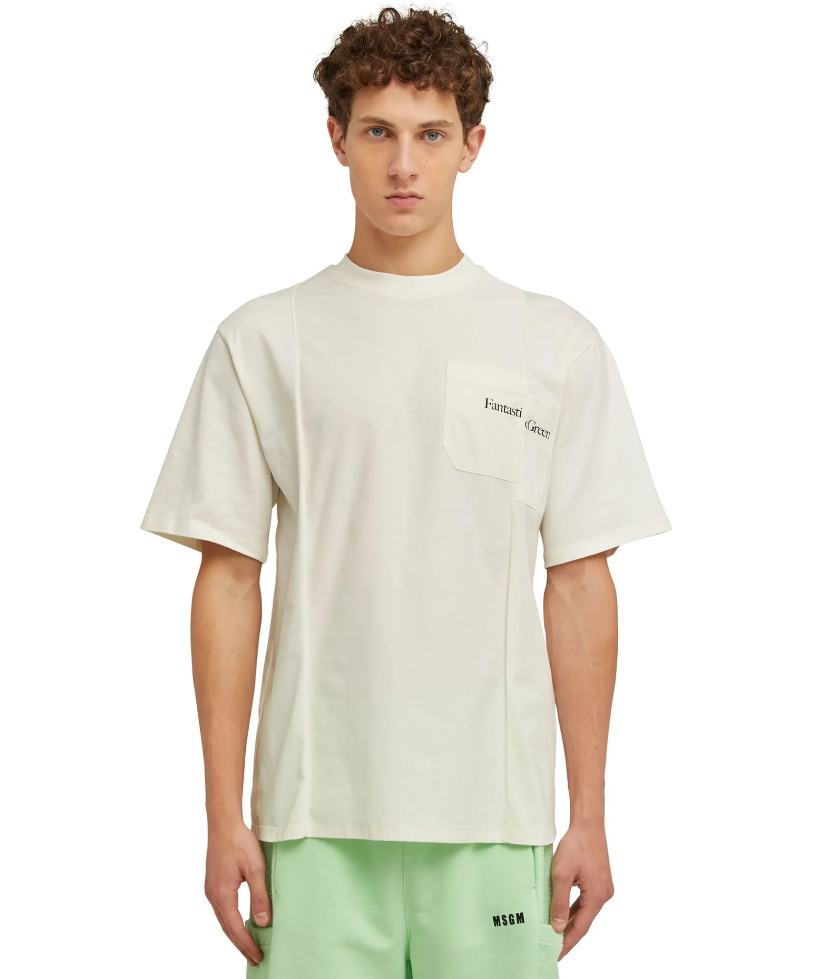 T-Shirt Girocollo In Cotone Organico Della Capsule Fantastic Green^MSGM New