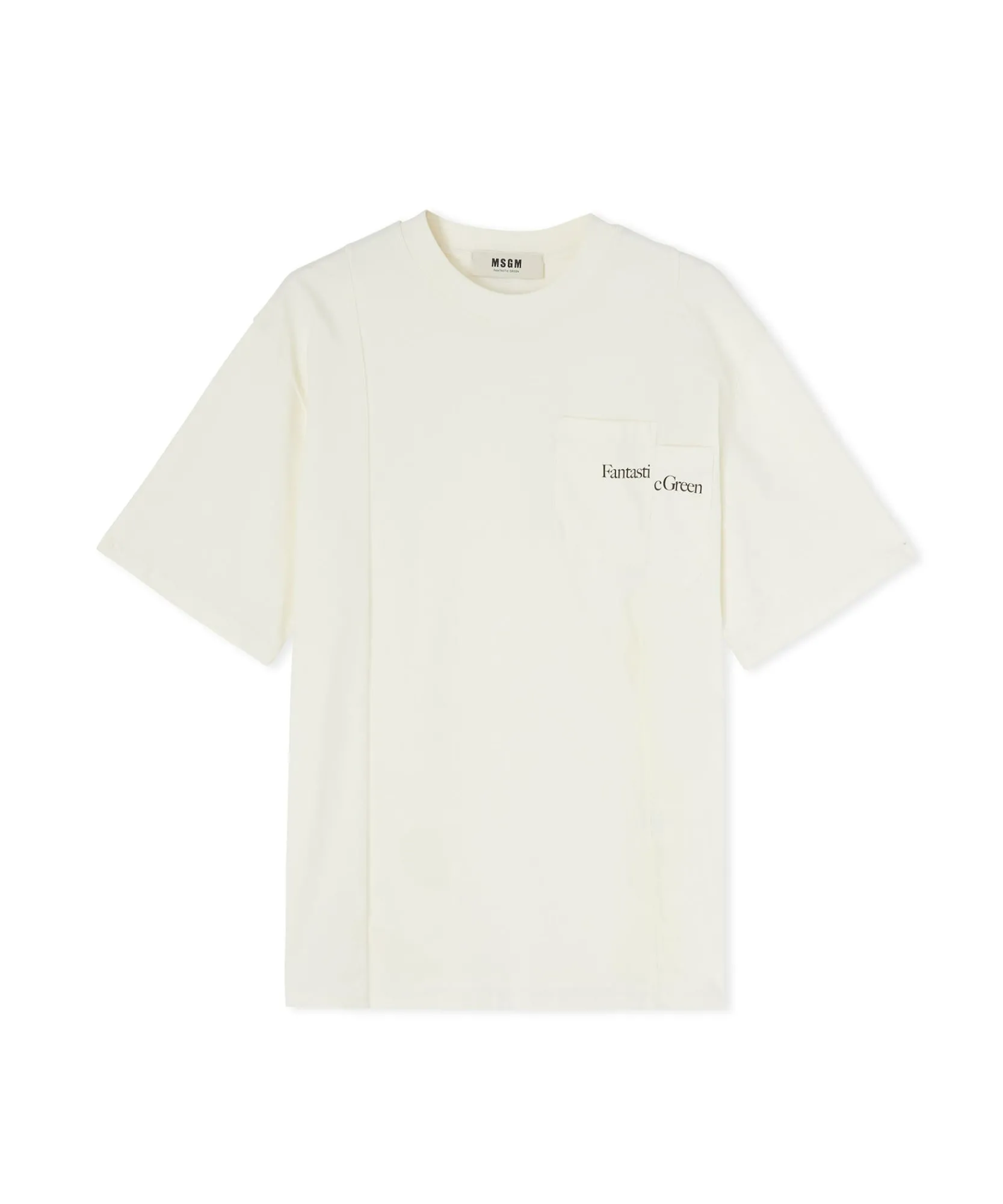 T-Shirt Girocollo In Cotone Organico Della Capsule Fantastic Green^MSGM New