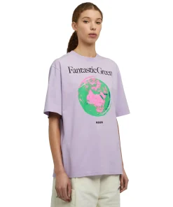 T-Shirt Girocollo In Cotone Organico Della Capsule Fantastic Green^MSGM Flash Sale