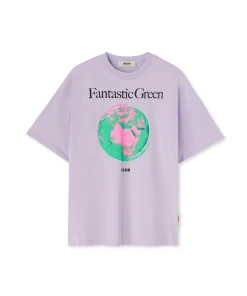 T-Shirt Girocollo In Cotone Organico Della Capsule Fantastic Green^MSGM Flash Sale
