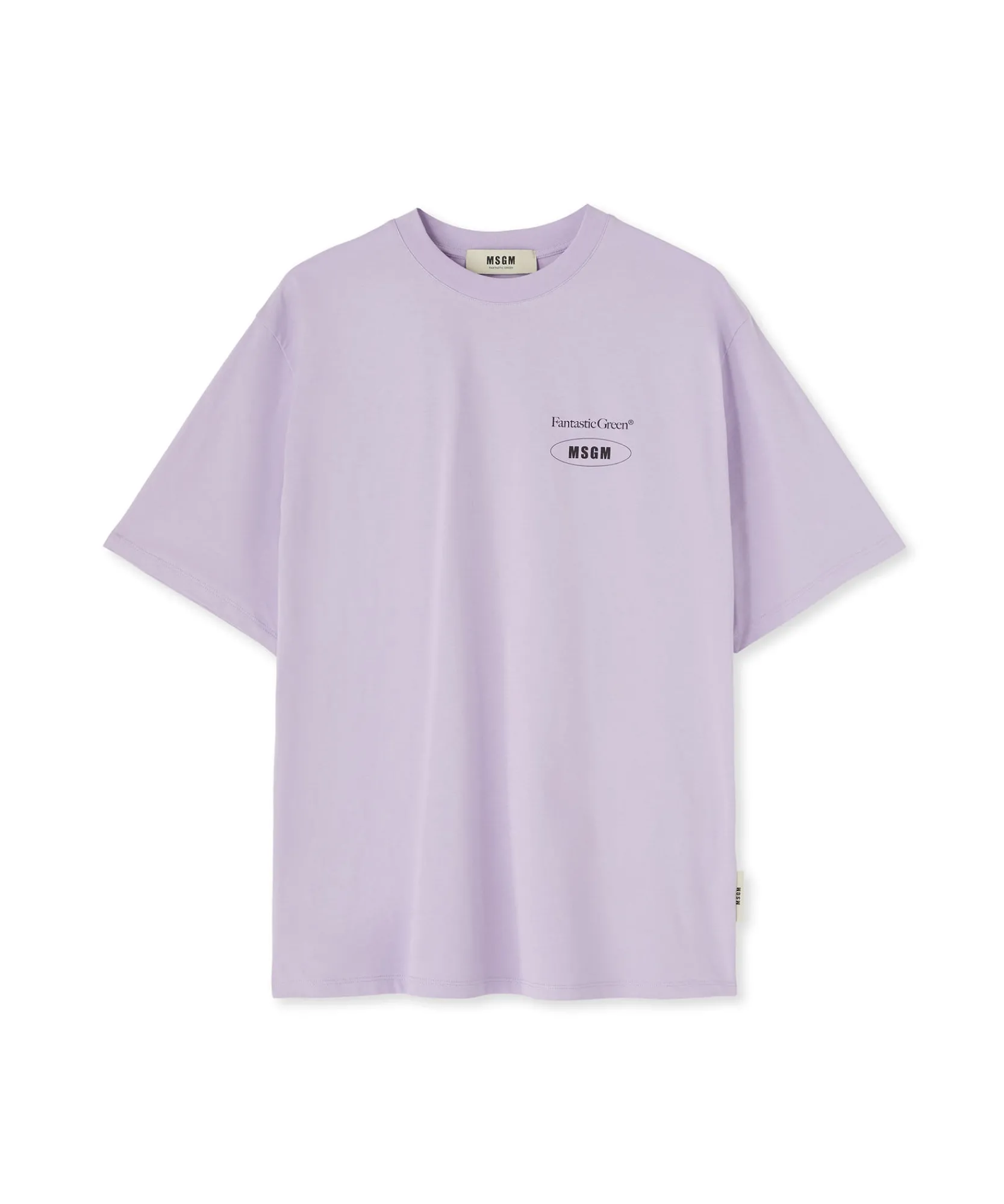 T-Shirt Girocollo In Cotone Organico Della Capsule Fantastic Green^MSGM Fashion