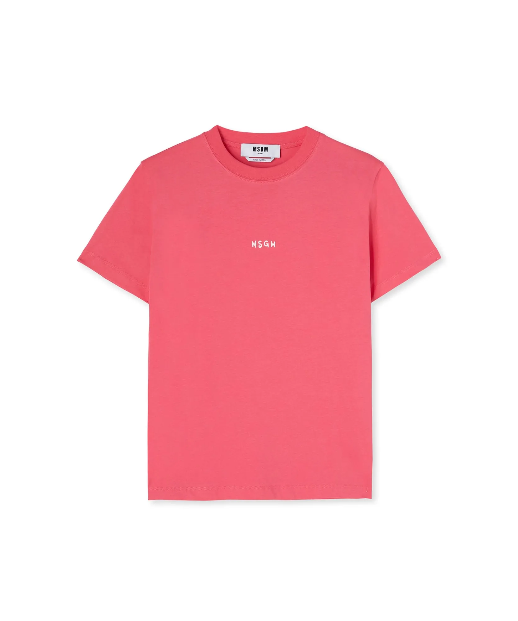T-Shirt Girocollo In Cotone Con Micro Logo ^MSGM Cheap