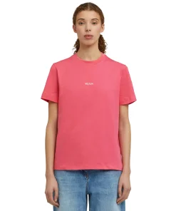 T-Shirt Girocollo In Cotone Con Micro Logo ^MSGM Cheap