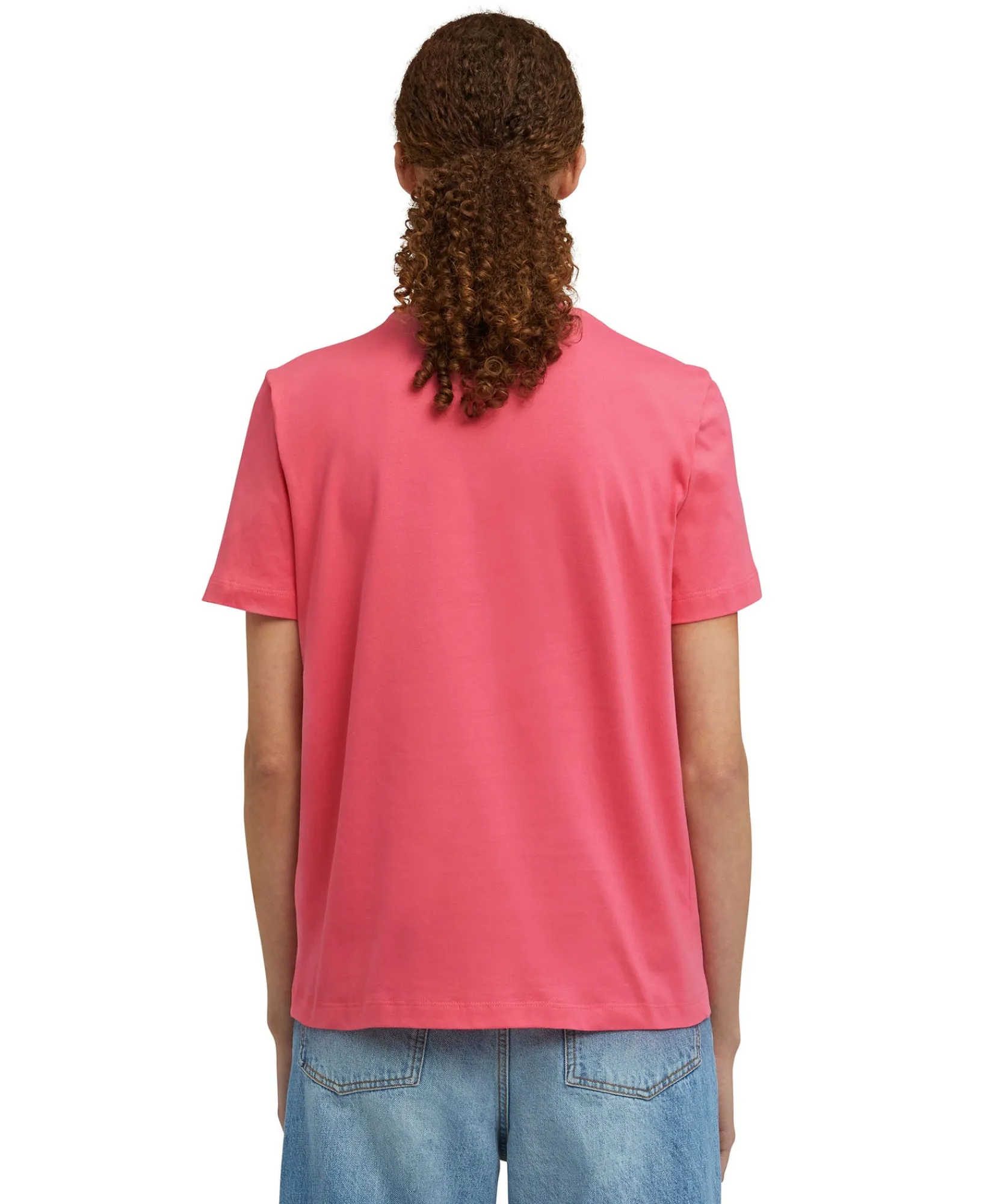 T-Shirt Girocollo In Cotone Con Micro Logo ^MSGM Cheap