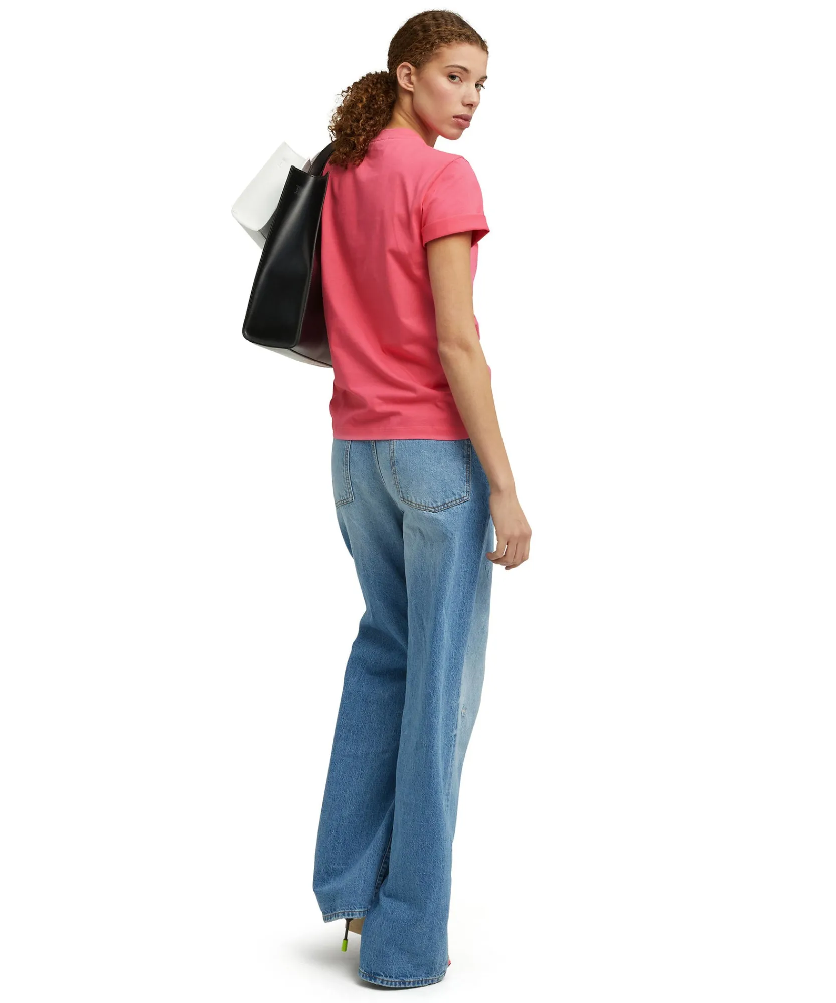 T-Shirt Girocollo In Cotone Con Micro Logo ^MSGM Cheap