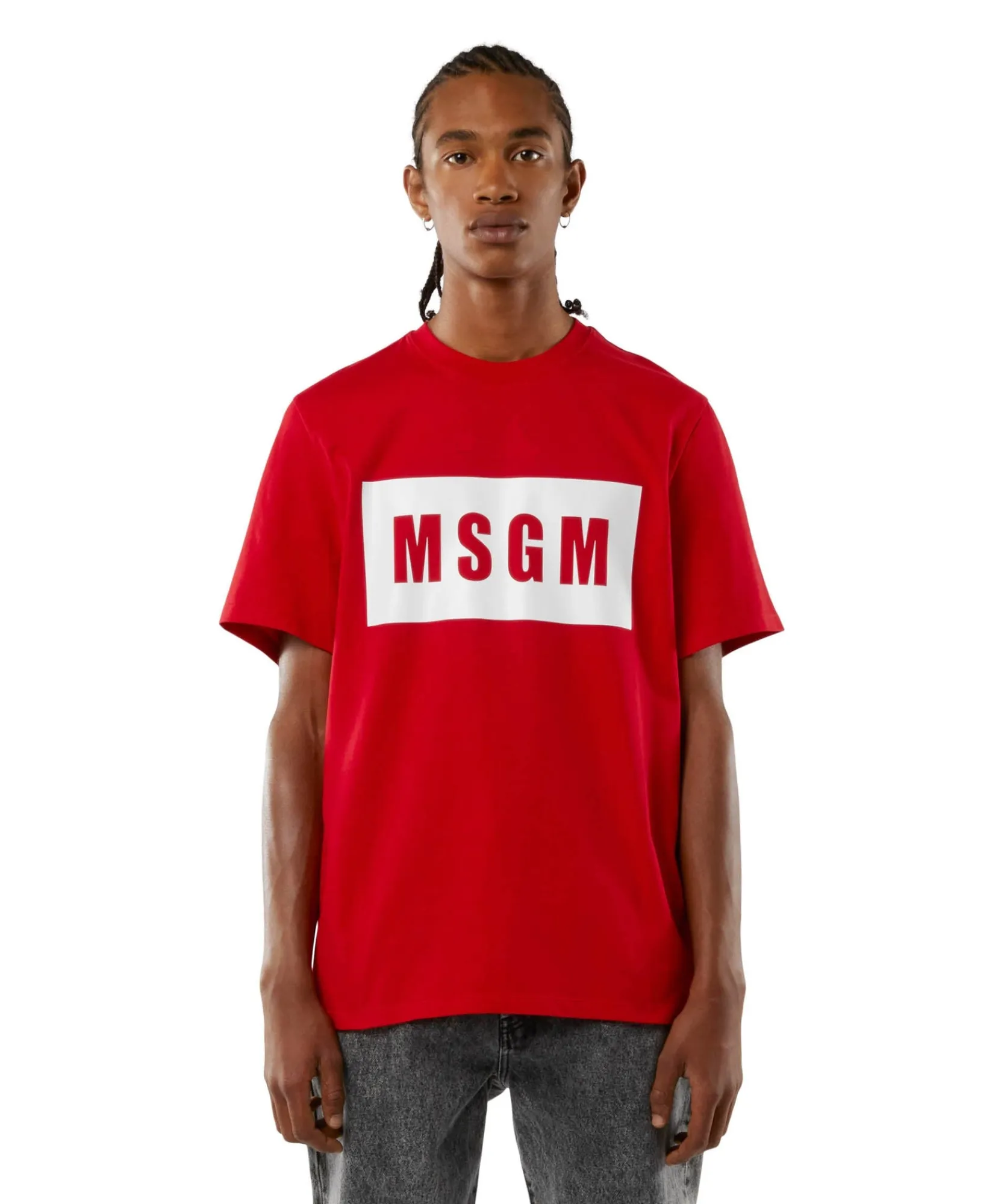 T-Shirt In Cotone Con Box Logo^MSGM Best
