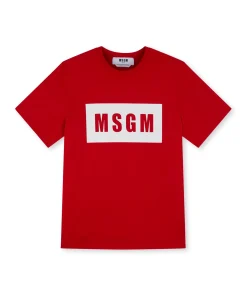 T-Shirt In Cotone Con Box Logo^MSGM Best