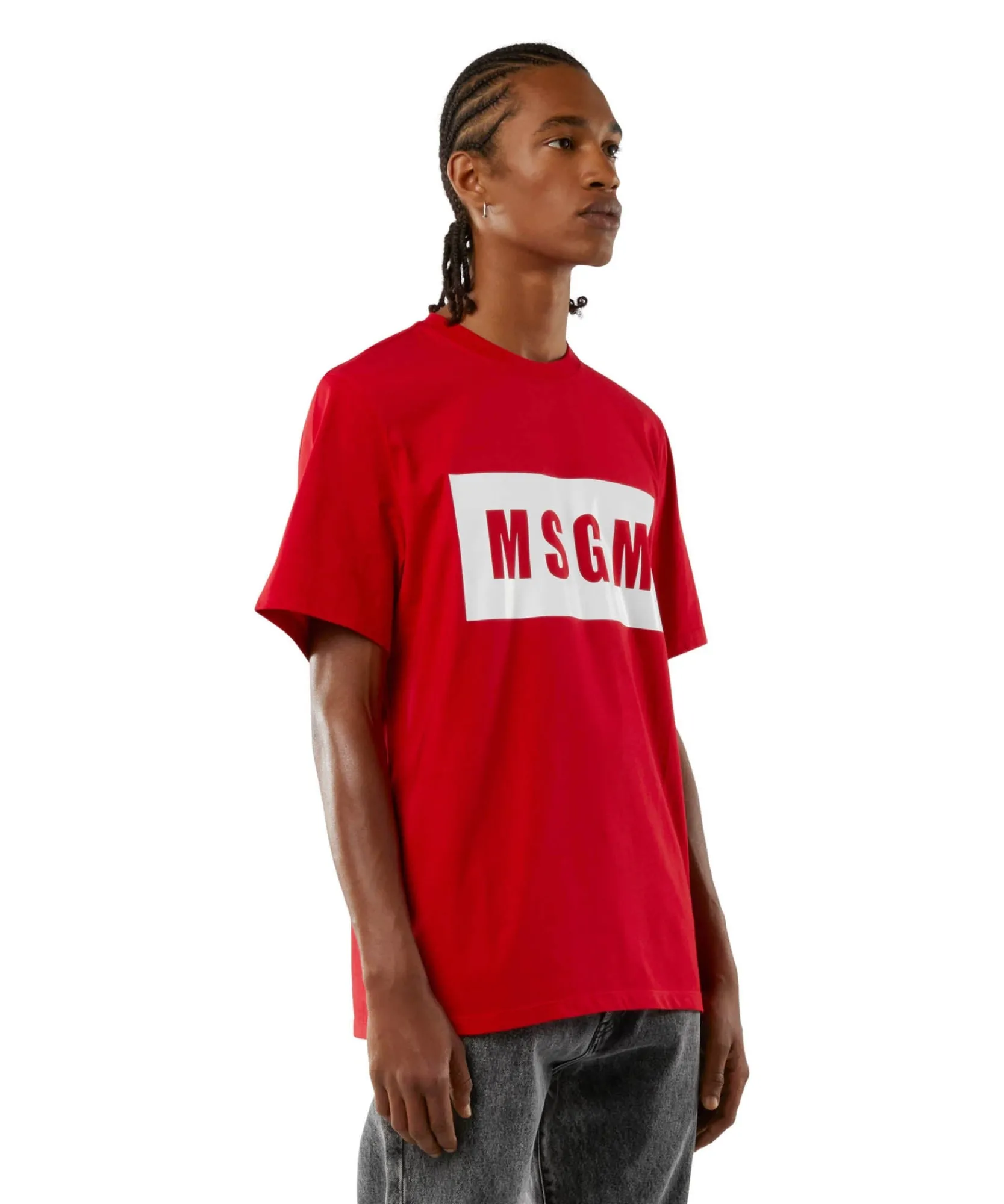 T-Shirt In Cotone Con Box Logo^MSGM Best