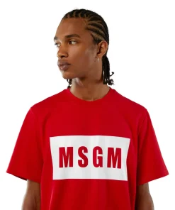 T-Shirt In Cotone Con Box Logo^MSGM Best