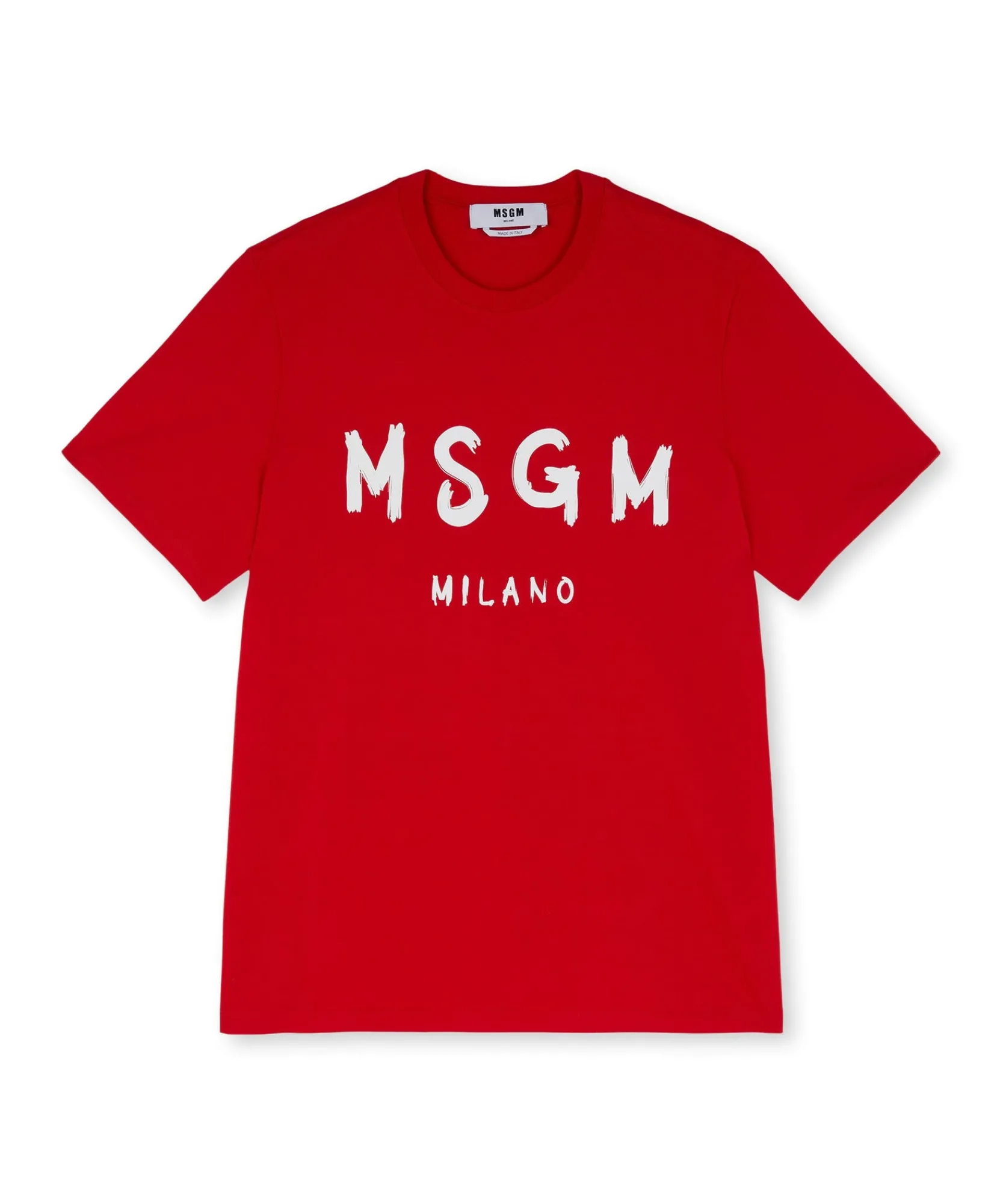 T-Shirt In Cotone Con Logo Pennellato^MSGM Shop