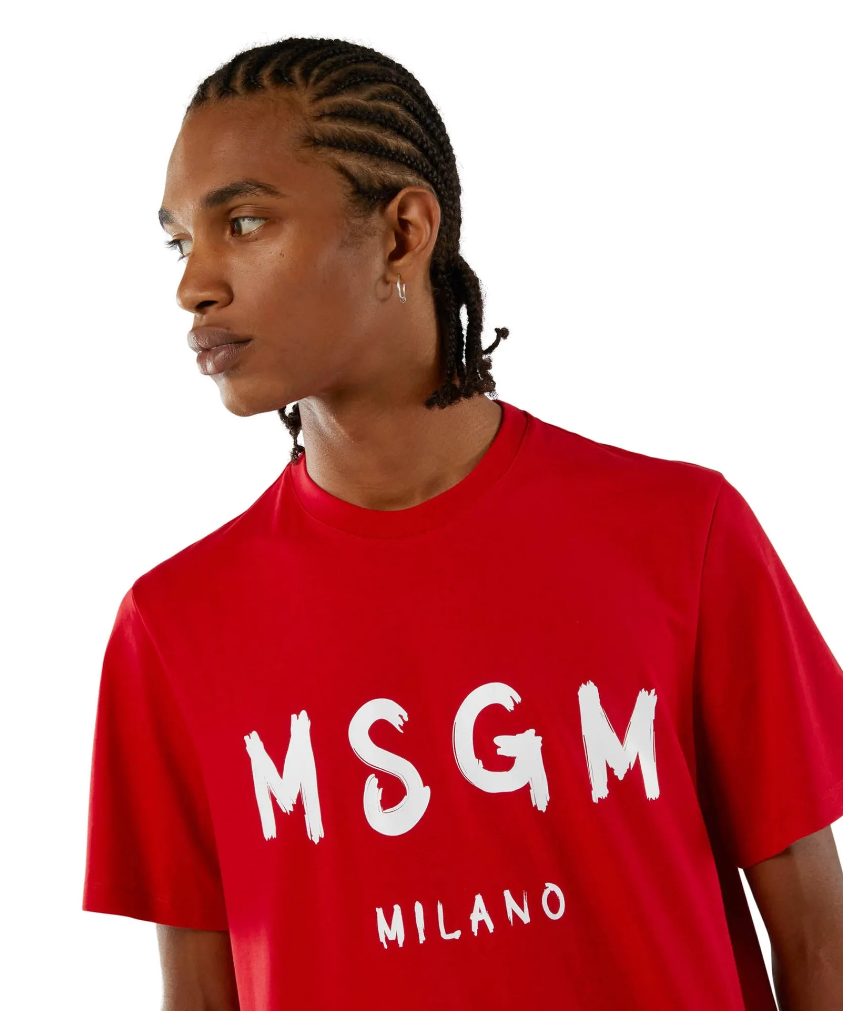T-Shirt In Cotone Con Logo Pennellato^MSGM Shop