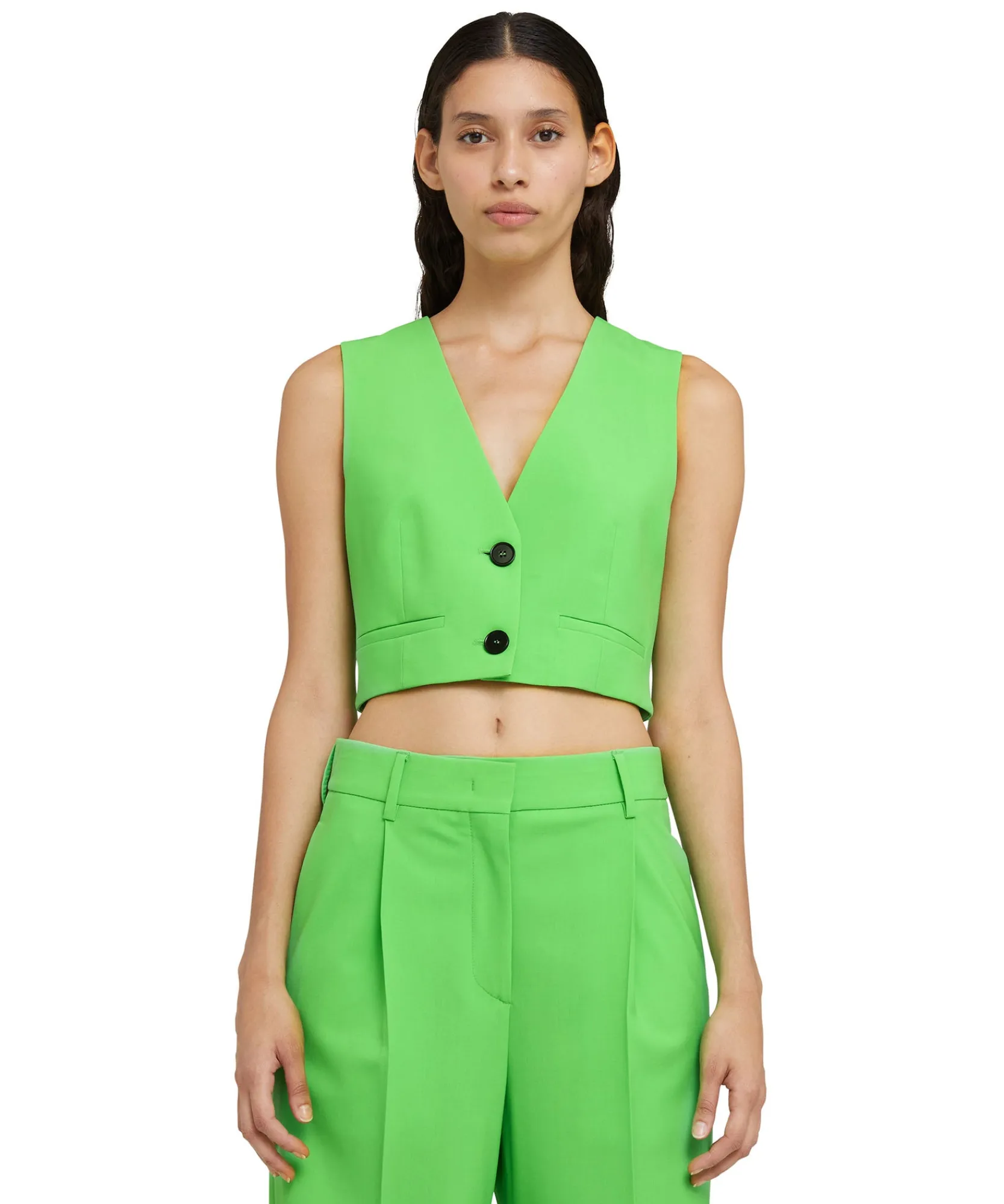 Vest Crop In Fresco Lana Tinta Unita^MSGM Store