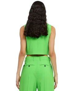 Vest Crop In Fresco Lana Tinta Unita^MSGM Store