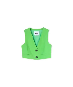 Vest Crop In Fresco Lana Tinta Unita^MSGM Store