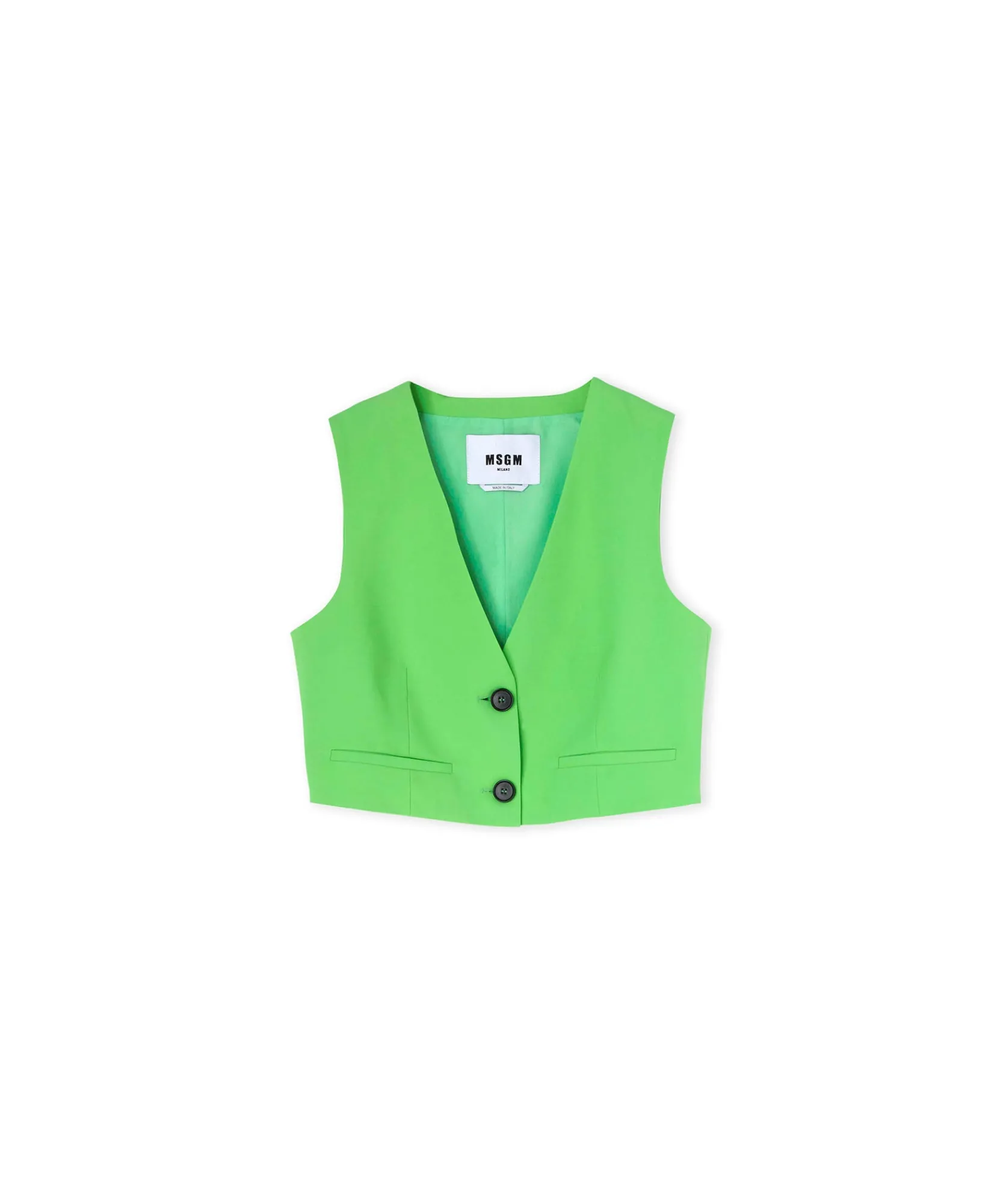 Vest Crop In Fresco Lana Tinta Unita^MSGM Store