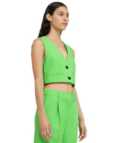 Vest Crop In Fresco Lana Tinta Unita^MSGM Store