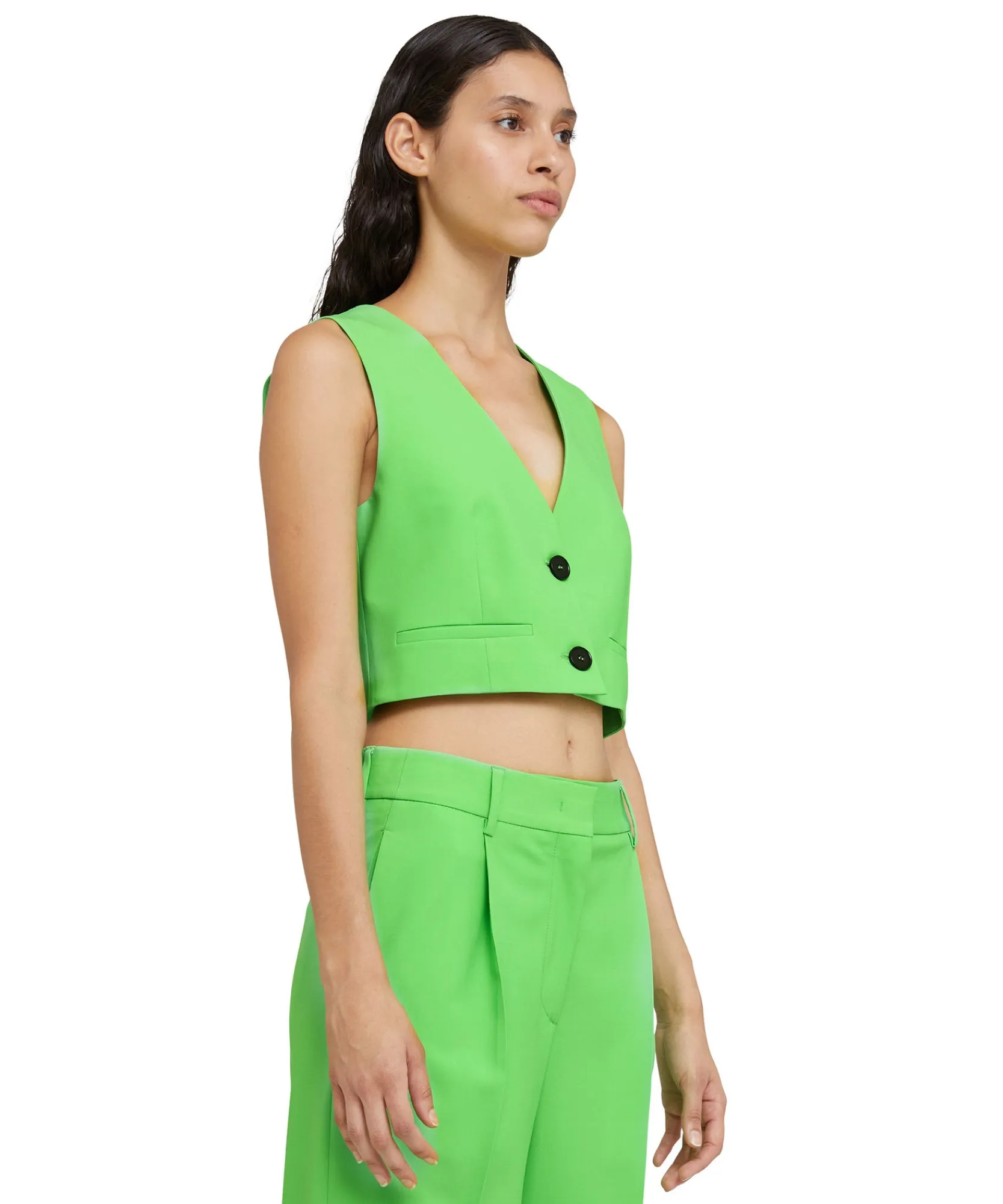Vest Crop In Fresco Lana Tinta Unita^MSGM Store